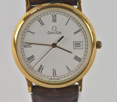 Lot 1857 - OMEGA; a gentleman's gold plated 'De Ville'...