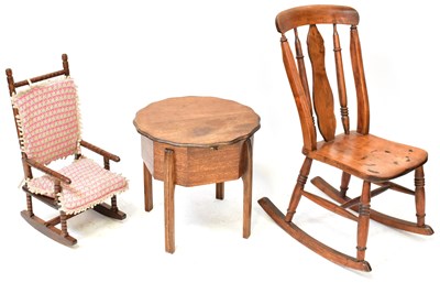 Lot 51 - A Victorian rocking chair of small proportions,...