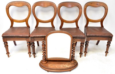 Lot 26 - A Victorian mahogany swing toilet mirror with...