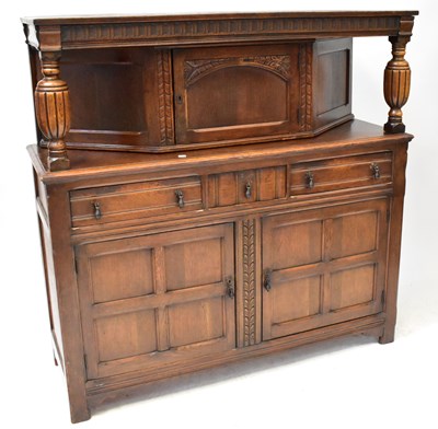 Lot 33 - JACONOMY; a reproduction oak court cupboard,...