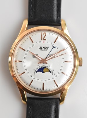 Lot 1209 - HENRY LONDON; a gentleman's rose gold plated...
