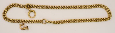 Lot 1460 - A 9ct yellow gold flat curb link necklace,...