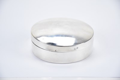 Lot 798 - A hallmarked silver circular box, Birmingham...