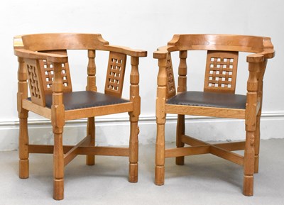 Lot 2 - ROBERT ‘MOUSEMAN’ THOMPSON; a pair of carved...