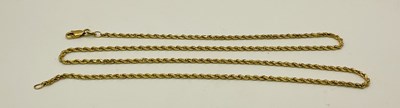 Lot 453 - A 14ct yellow gold rope twist necklace, length...