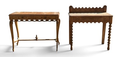 Lot 143 - A reproduction carved walnut and crossbanded...