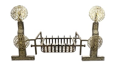 Lot 703 - A Victorian cast iron fire basket, 76 x 34cm,...