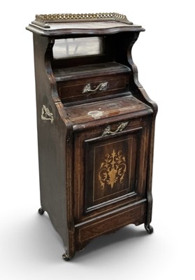 Lot 124 - A late Victorian rosewood and marquetry inlaid...