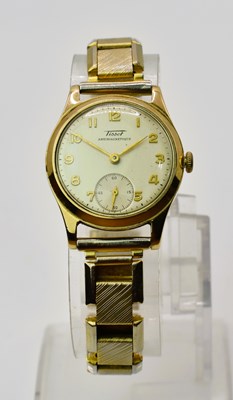 Lot 513 - TISSOT; a vintage gentleman's 9ct yellow gold...