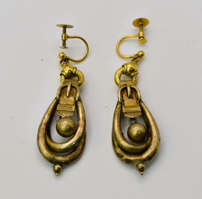 Lot 470 - A pair of Victorian yellow metal buckle...