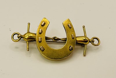 Lot 468 - A Victorian yellow metal horseshoe brooch, 4 x...