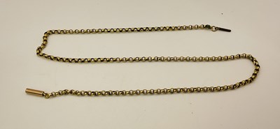 Lot 450 - A yellow metal belcher link necklace, length...