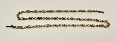 Lot 449 - A yellow metal belcher link necklace, length...