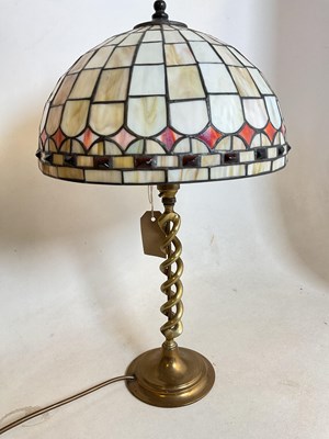 Lot 648 - A Tiffany style table lamp 50cm h x 30cm w