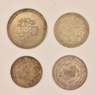 Lot 1741 - Three assorted Ottoman Empire coins, including...