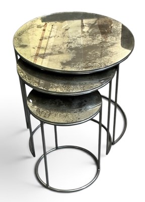 Lot 71 - A nest of three modern contemporary chromed...