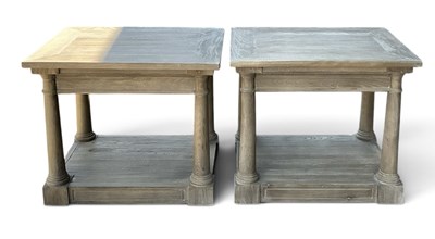 Lot 146 - A pair of modern limed oak rectangular two...