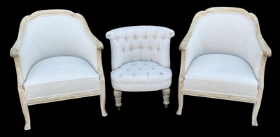 Lot 99 - A pair of modern contemporary limed oak framed...