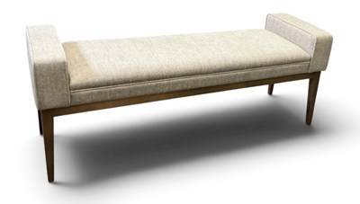 Lot 100 - A modern contemporary grey upholstered window...