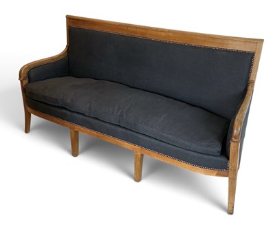 Lot 42 - An early 20th century walnut framed blue...