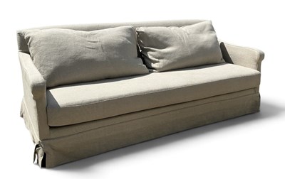 Lot 21 - A large modern contemporary cream upholstered...