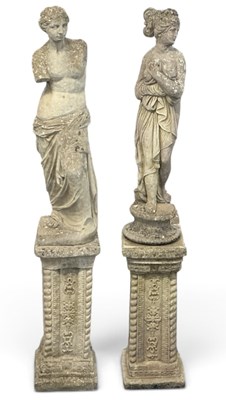 Lot 218 - A pair of modern reconstituted stone garden...