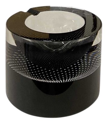 Lot 814 - DAVID LINLEY; a black Art Glass circular...