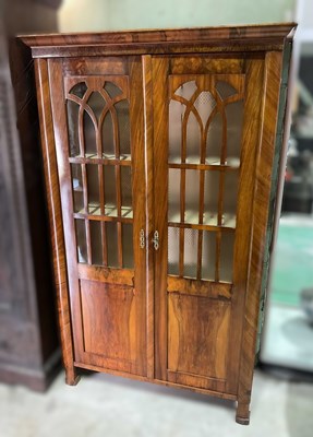 Lot 629 - An Art Deco period walnut glazed bookcase,...