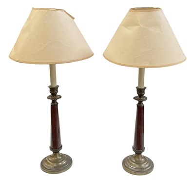 Lot 189 - A pair of reproduction gilt bronze and rouge...