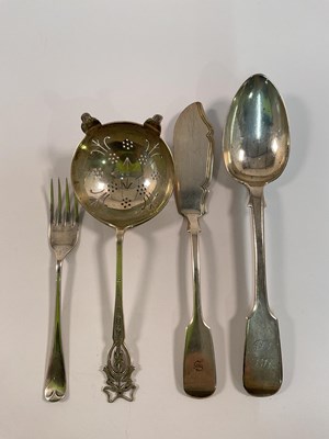 Lot 545 - A George VI hallmarked silver tea strainer,...