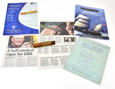 Lot 282 - A rare Winston Churchill half smoked cigar,...