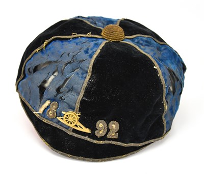 Lot 1019 - A 1892 British Army possibly rugby cap with...