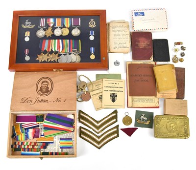 Lot 1141 - A WWI Christmas tin containing card and...