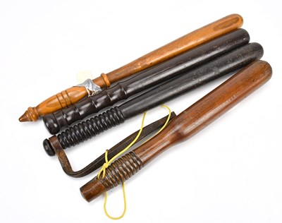 Lot 2013 - Four late 19th century truncheons including...