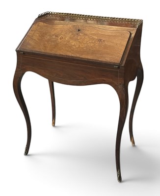 Lot 36 - A late 19th century French rosewood, kingwood,...