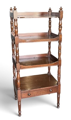 Lot 113 - A Victorian mahogany four tiered single drawer...