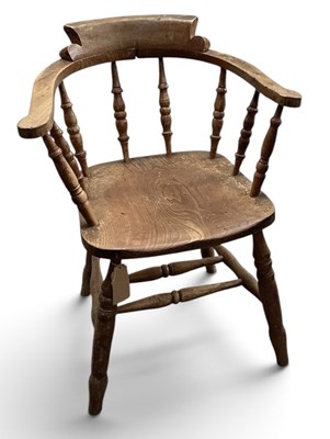 Lot 148 - A 19th century ash and beech captain's elbow...