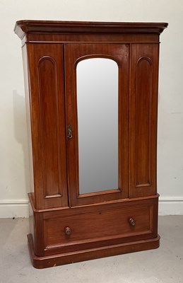 Lot 140 - A Victorian mahogany single door wardrobe,...