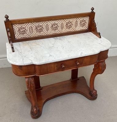 Lot 141 - A Victorian Duchess type mahogany marble top...
