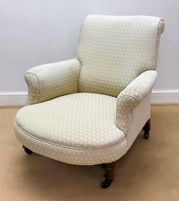 Lot 642 - A 19th century upholstered armchair with...