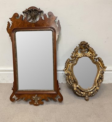 Lot 18 - A Georgian style walnut fretwork type wall...