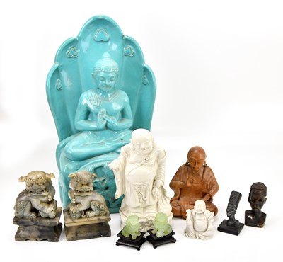 Lot 650 - A large decorative turquoise glazed ceramic...