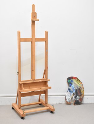 Lot 1144 - MABEF; a modern beechwood studio easel, Height...