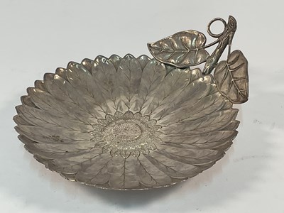 Lot 524 - A circa 1900 lotus bowl, hallmarks indistinct,...