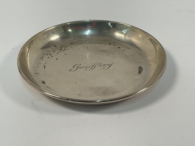 Lot 575 - A George VI hallmarked silver dish, engraved...