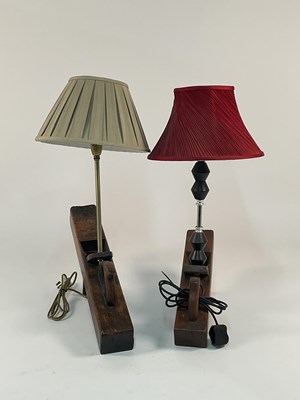 Lot 600 - Two wooden planes, taller height 45cm, smaller...