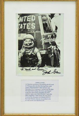 Lot 669 - NASA; a John Glenn framed photo display...
