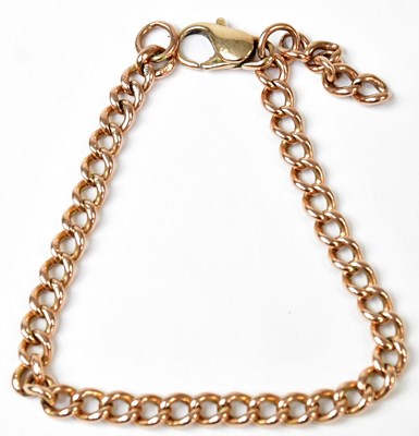 Lot 777 - A 9ct rose gold curb link bracelet, length...