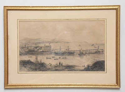 Lot 1762 - A 19th century engraving, 'Douglas Harbour',...