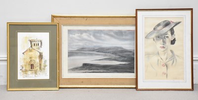 Lot 1712 - S MIDALEY; watercolour, coastal landscape,...